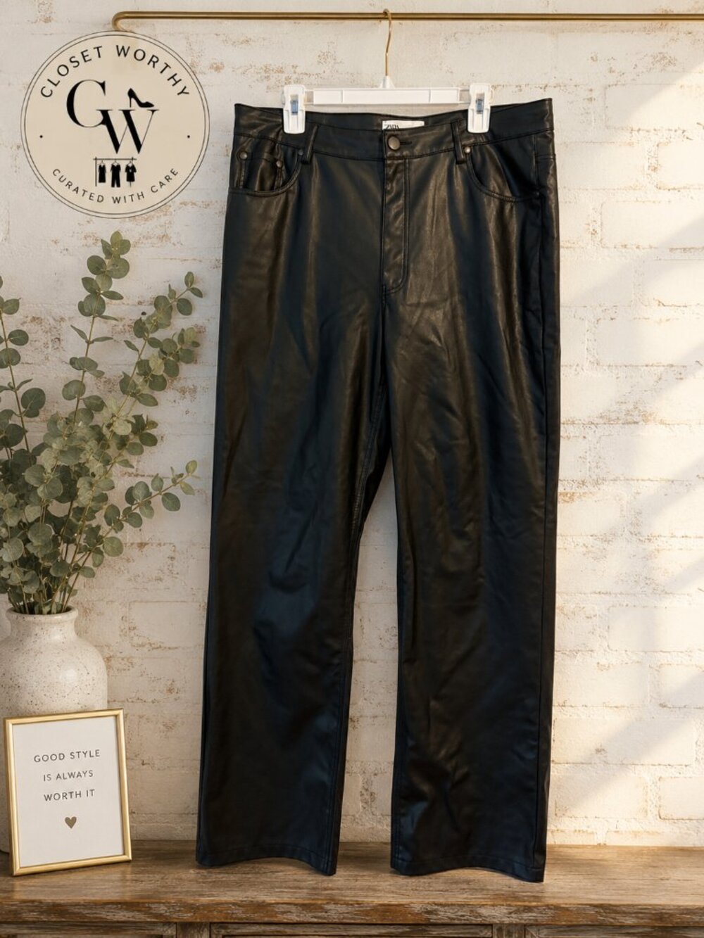 ZARA FAUX LEATHER PANTS